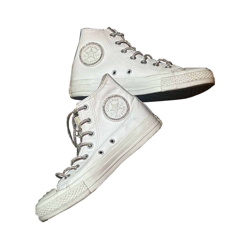 Converse All Star Leather High Top custom Modified Crystal